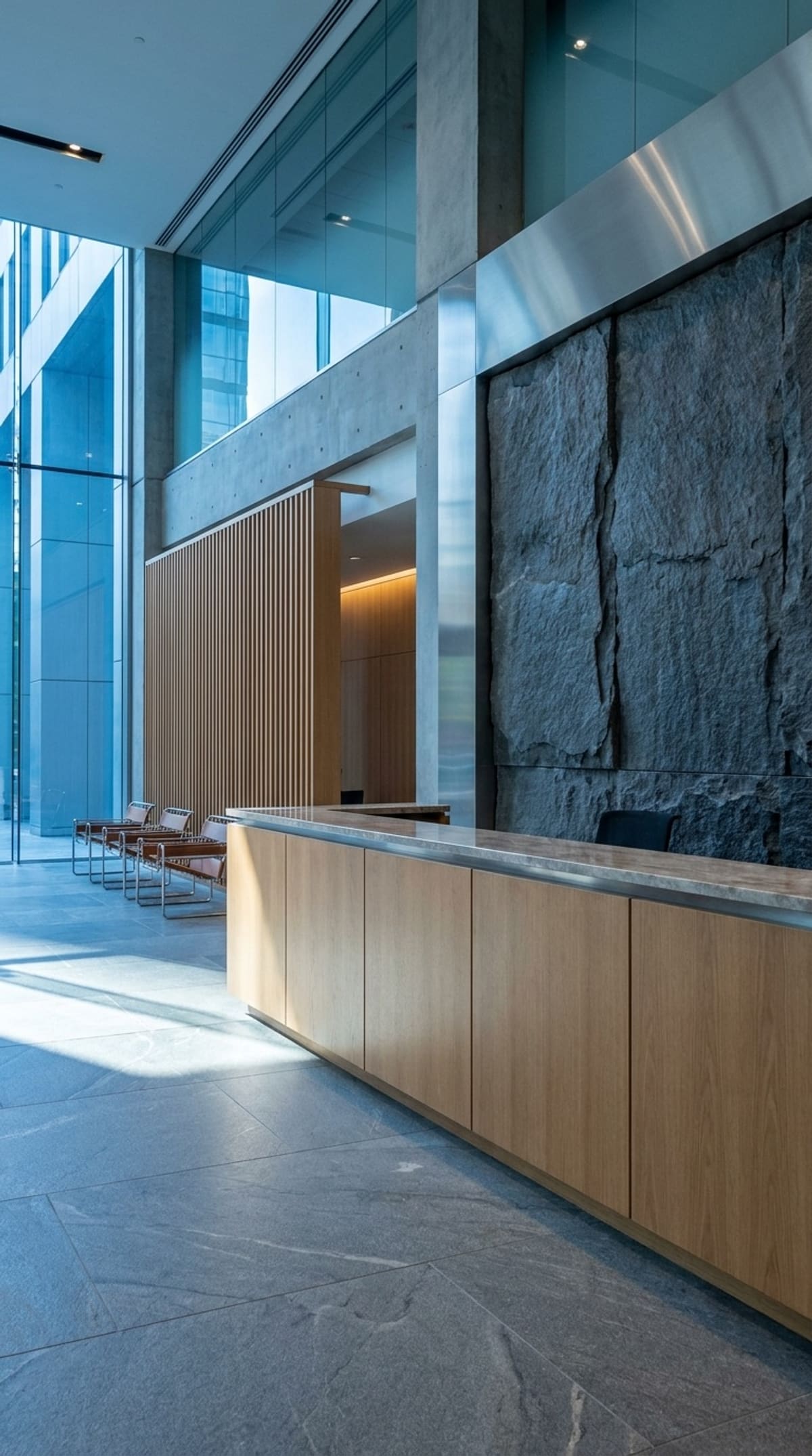 Recepción de un edificio corporativo